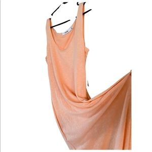 Peach, Just Fab long fitted dress, sleeveless, slits on sides.